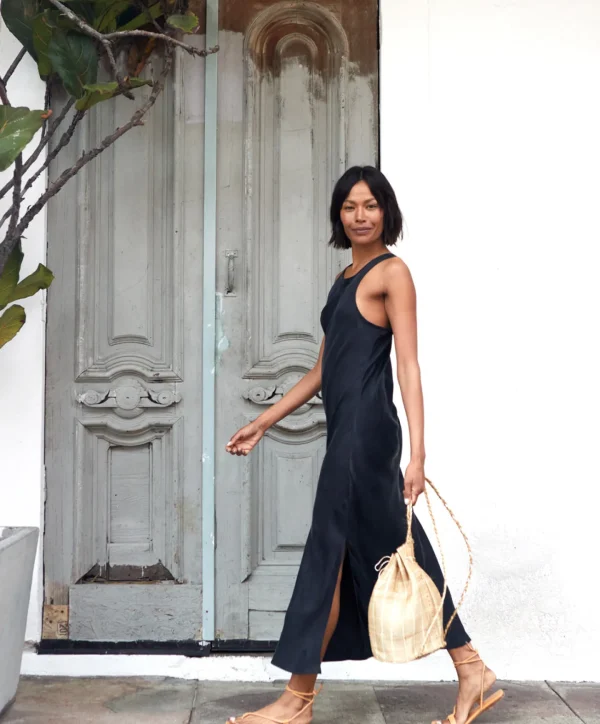 Jumpsuits + Dresses*Outerknown Ellison Midi Dress Pitchblack