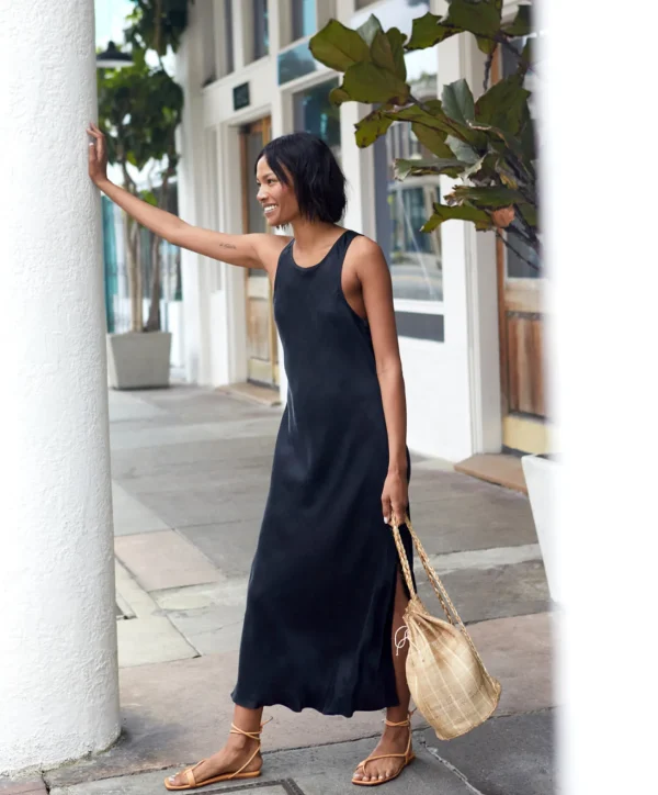 Jumpsuits + Dresses*Outerknown Ellison Midi Dress Pitchblack