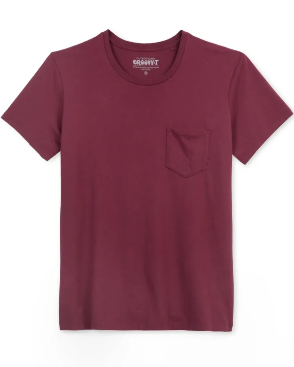 Tees + Henleys*Outerknown Groovy Pocket Tee Deepmagenta