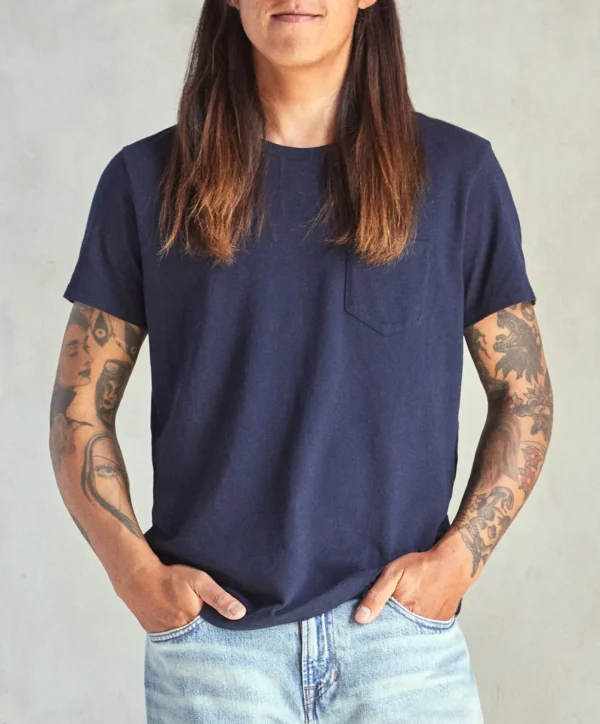 Tees + Henleys*Outerknown Groovy Pocket Tee Indigo