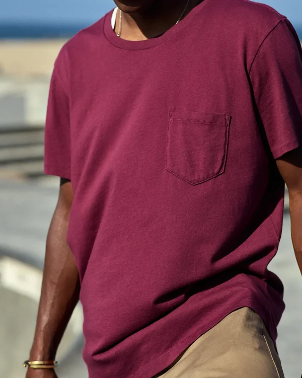 Tees + Henleys*Outerknown Groovy Pocket Tee Deepmagenta