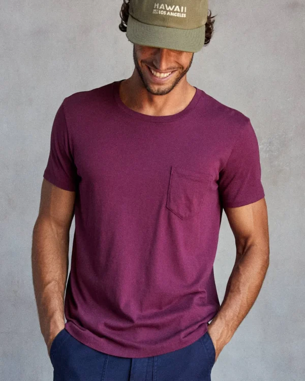 Tees + Henleys*Outerknown Groovy Pocket Tee Deepmagenta
