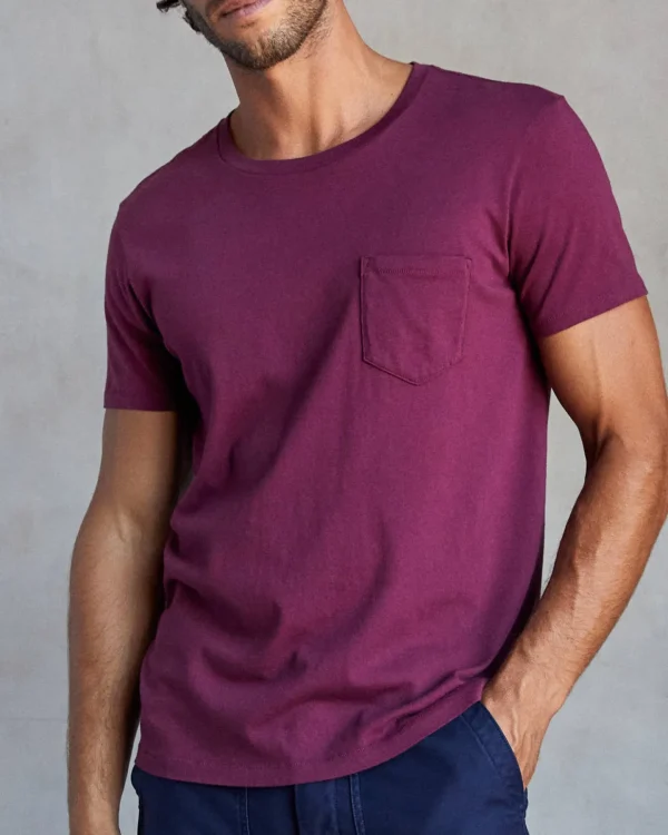 Tees + Henleys*Outerknown Groovy Pocket Tee Deepmagenta