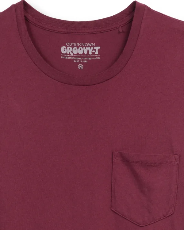 Tees + Henleys*Outerknown Groovy Pocket Tee Deepmagenta