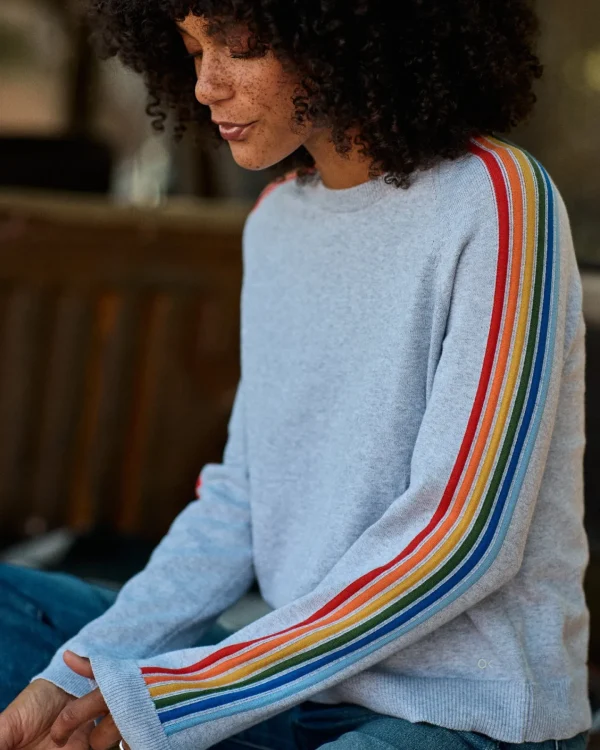 Sweaters*Outerknown Halcyon Sweater Greyrainbowstripe