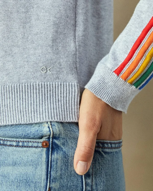 Sweaters*Outerknown Halcyon Sweater Greyrainbowstripe