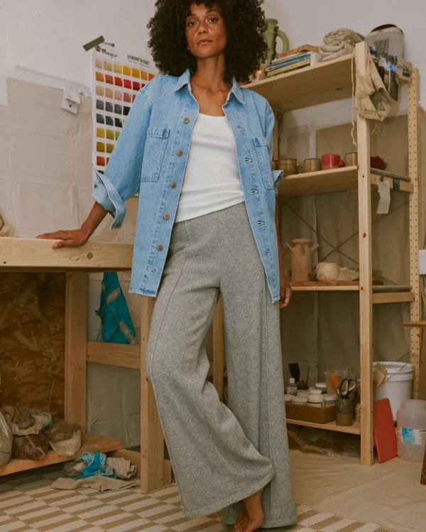 Lounge | Pants + Shorts*Outerknown Hightide Wide Leg Pant Heathergrey