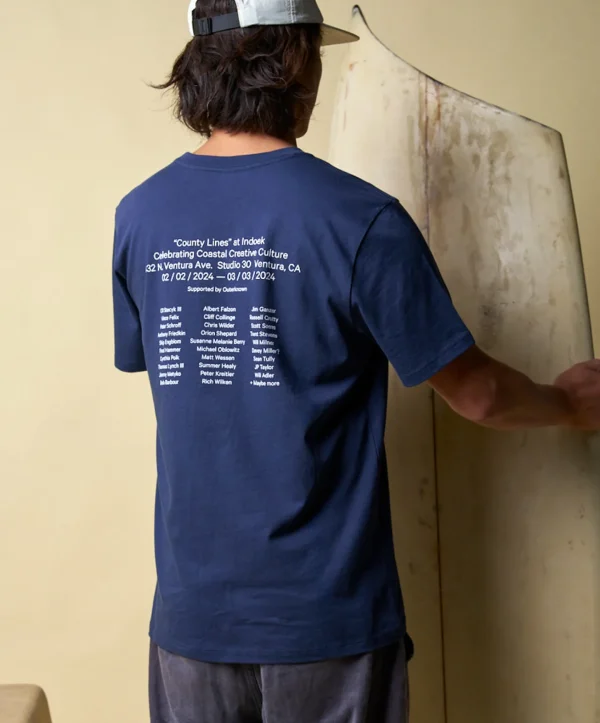 Tees + Tanks | Tees + Henleys*Outerknown Indoek County Lines Tee Shirt Navy
