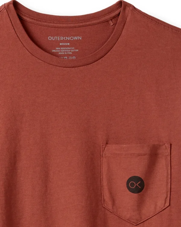 Tees + Henleys*Outerknown OK Dot Pocket Tee Redalgae