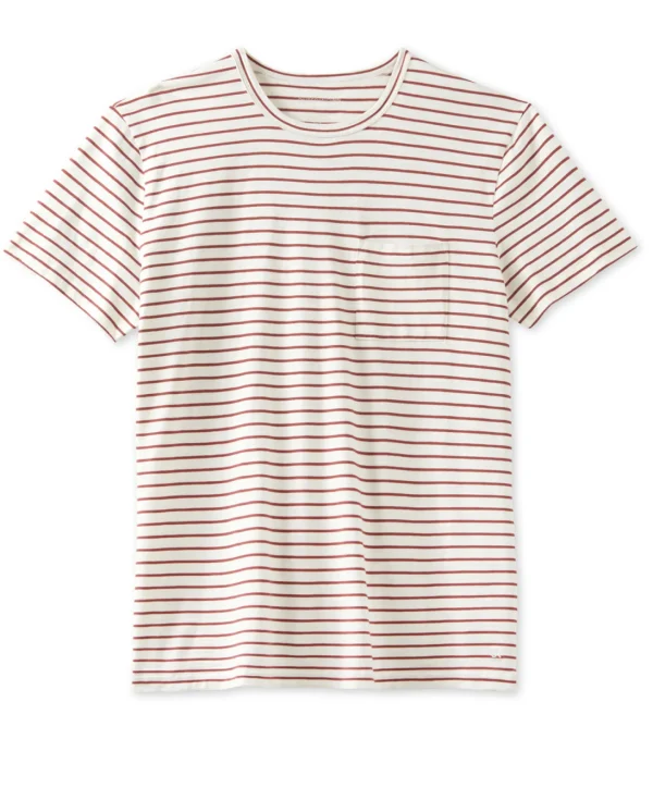 Tees + Henleys*Outerknown Saltwater Slub Pocket Tee Mineralredsmallstripe