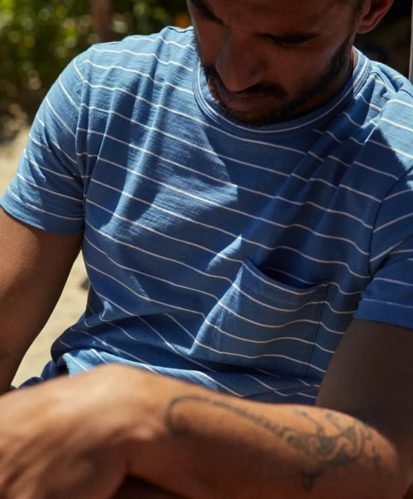 Tees + Henleys*Outerknown Saltwater Slub Pocket Tee Solimarstripe