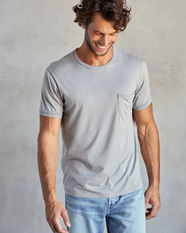 Tees + Henleys*Outerknown Sojourn Pocket Tee Greyquartz