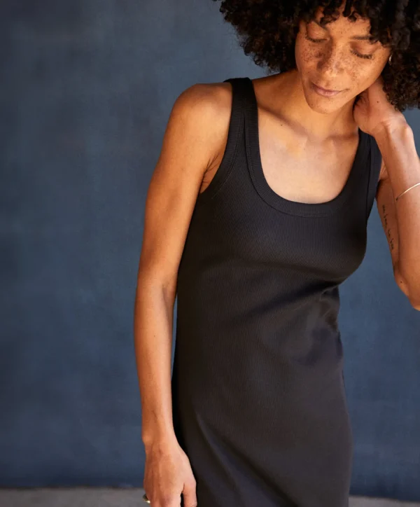 Jumpsuits + Dresses*Outerknown Sojourn Ribbed Tank Dress Brightblack