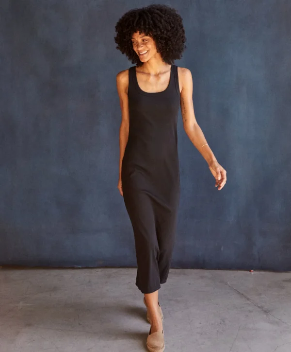 Jumpsuits + Dresses*Outerknown Sojourn Ribbed Tank Dress Brightblack