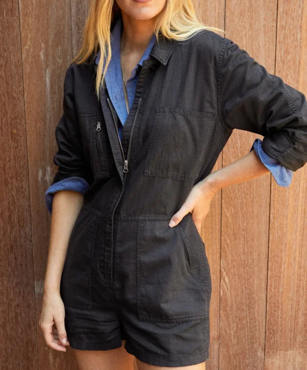 Jumpsuits + Dresses*Outerknown Station Suit Shortall Pitchblack