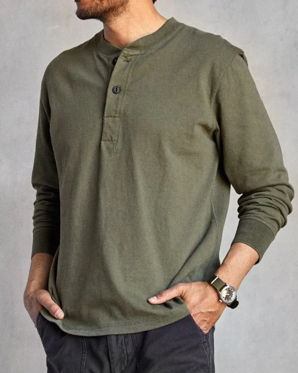 Tees + Henleys*Outerknown The Big Heavy Tee Henley Deepolive