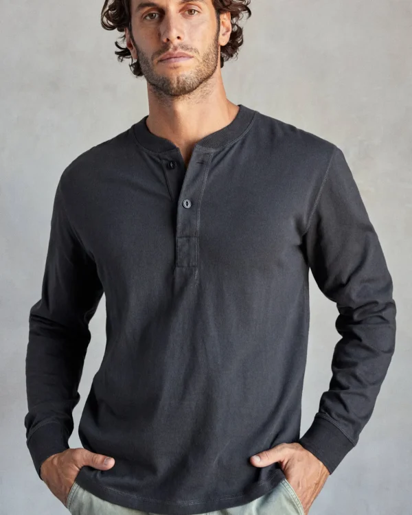 Tees + Henleys*Outerknown The Big Heavy Tee Henley Washedblack