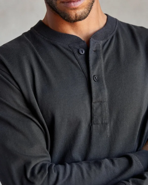 Tees + Henleys*Outerknown The Big Heavy Tee Henley Washedblack