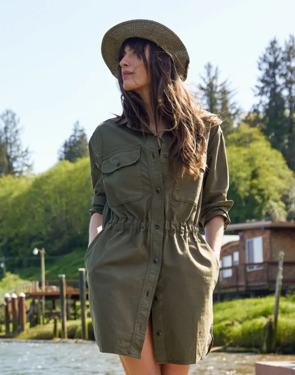 Jumpsuits + Dresses*Outerknown The Traveler Shirt Dress Olivenight