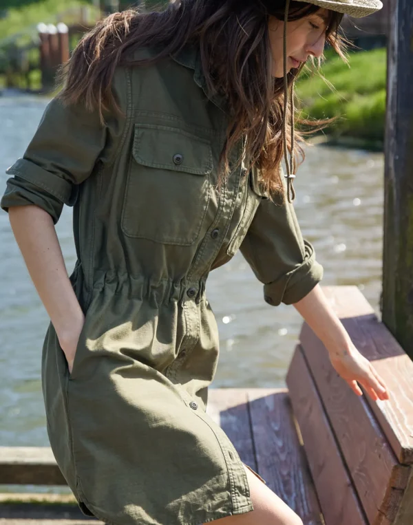 Jumpsuits + Dresses*Outerknown The Traveler Shirt Dress Olivenight