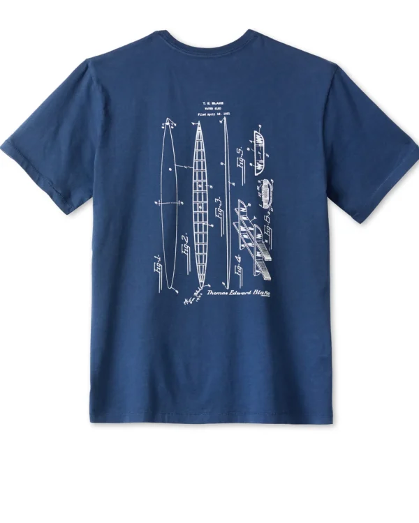 Tees + Henleys*Outerknown Tom Blake Blueprint Tee Marine