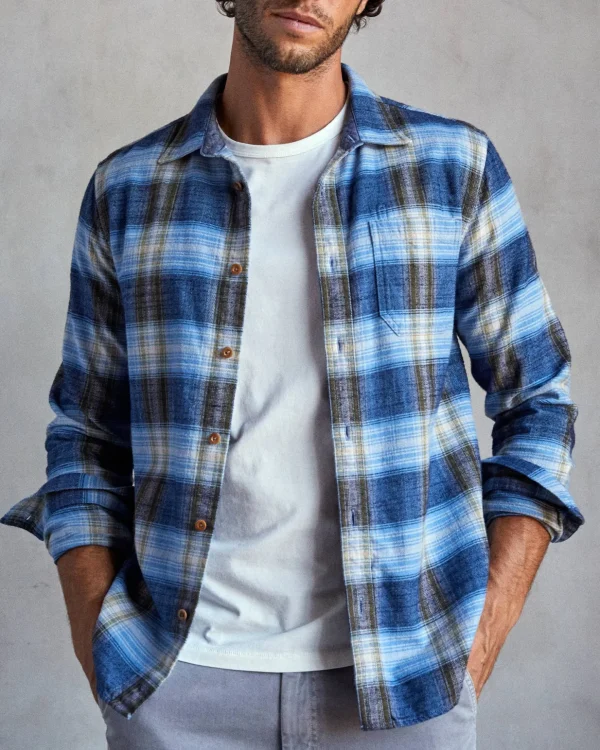 Shirts*Outerknown Transitional Slub Flannel Solimarbluelandandseaplai