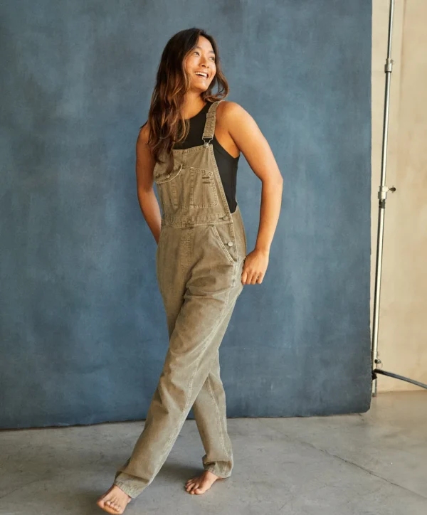 Jumpsuits + Dresses*Outerknown Voyage Cord Overalls Olivenight