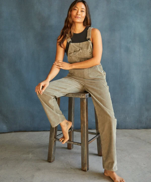 Jumpsuits + Dresses*Outerknown Voyage Cord Overalls Olivenight